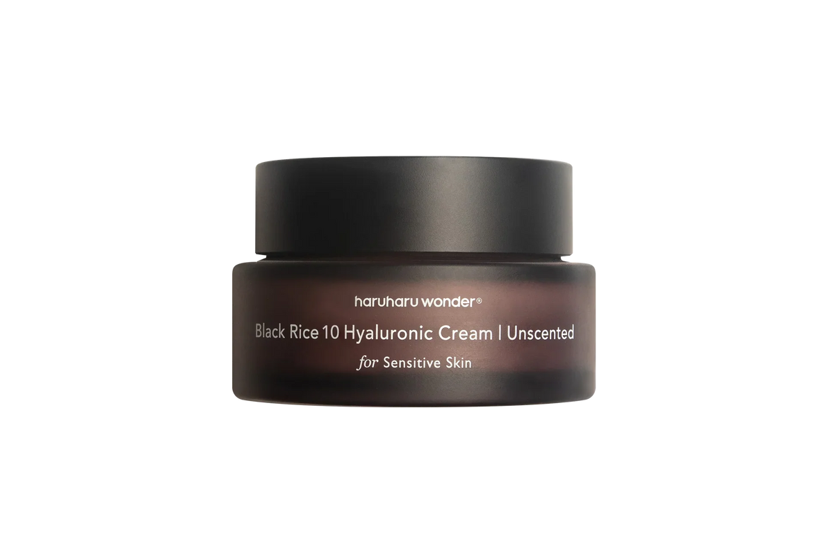 HARUHARU WONDER Black Rice 10 Hyaluronic Cream Unscented, moisturizer featured in this Korean skincare routine.